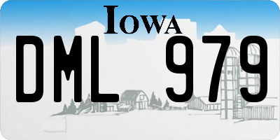 IA license plate DML979