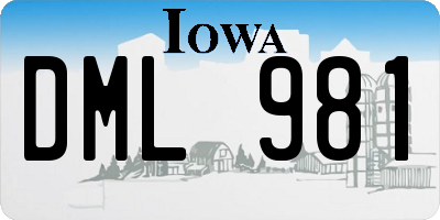 IA license plate DML981