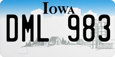 IA license plate DML983