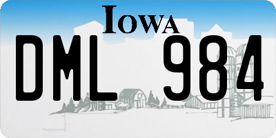 IA license plate DML984