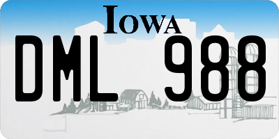 IA license plate DML988