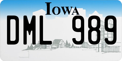 IA license plate DML989