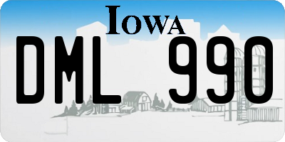 IA license plate DML990