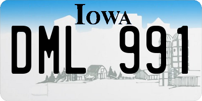 IA license plate DML991