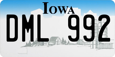 IA license plate DML992