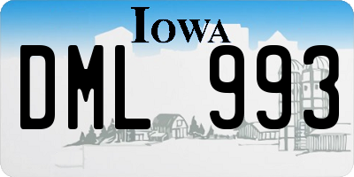 IA license plate DML993