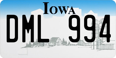 IA license plate DML994
