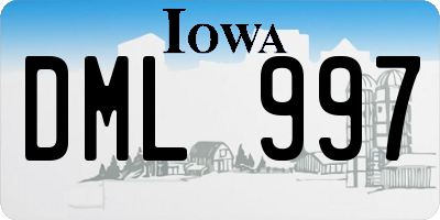 IA license plate DML997