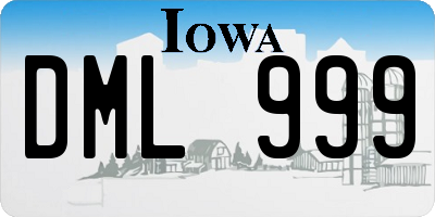 IA license plate DML999