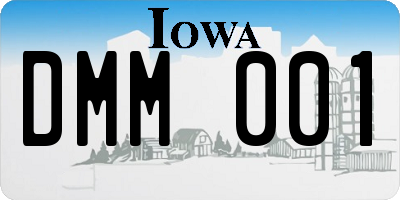 IA license plate DMM001