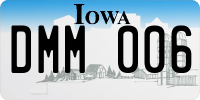 IA license plate DMM006
