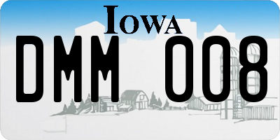 IA license plate DMM008