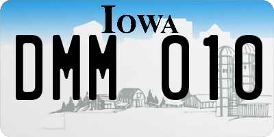 IA license plate DMM010