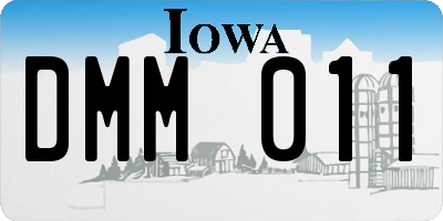 IA license plate DMM011