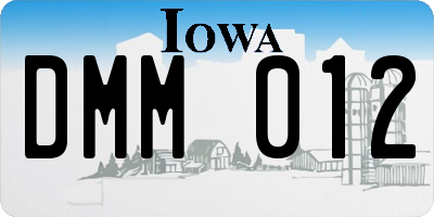 IA license plate DMM012