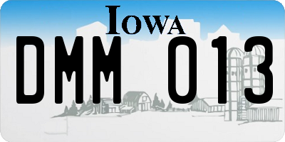 IA license plate DMM013