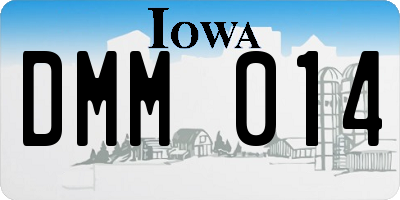IA license plate DMM014
