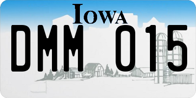 IA license plate DMM015