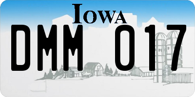 IA license plate DMM017