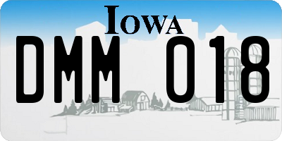 IA license plate DMM018