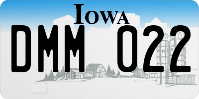 IA license plate DMM022