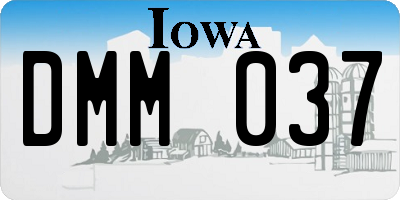 IA license plate DMM037