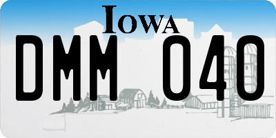 IA license plate DMM040
