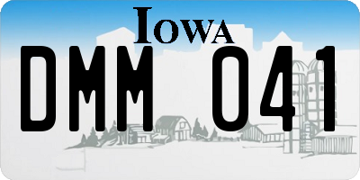 IA license plate DMM041