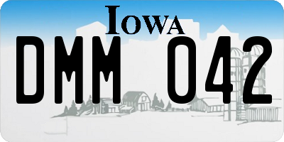 IA license plate DMM042