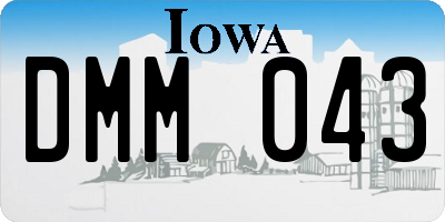 IA license plate DMM043