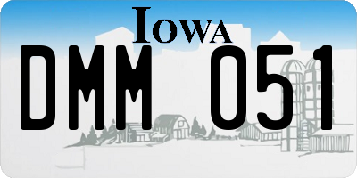 IA license plate DMM051