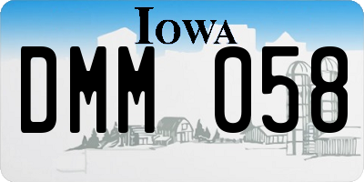 IA license plate DMM058