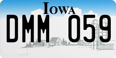 IA license plate DMM059