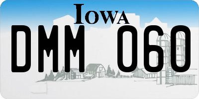 IA license plate DMM060