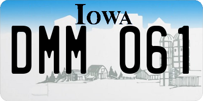 IA license plate DMM061