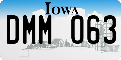 IA license plate DMM063