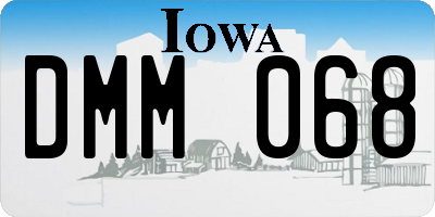 IA license plate DMM068