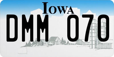 IA license plate DMM070