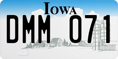 IA license plate DMM071
