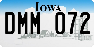 IA license plate DMM072