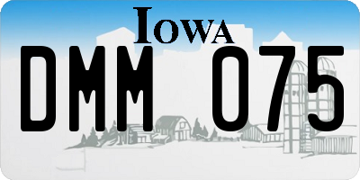 IA license plate DMM075