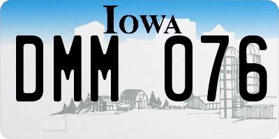 IA license plate DMM076