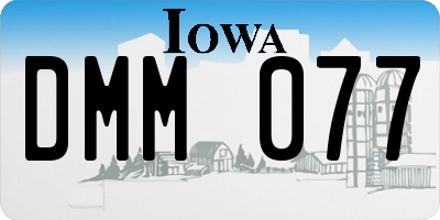 IA license plate DMM077