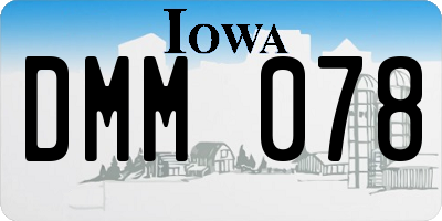IA license plate DMM078