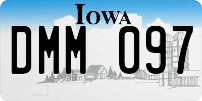 IA license plate DMM097