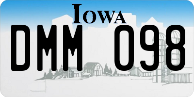 IA license plate DMM098