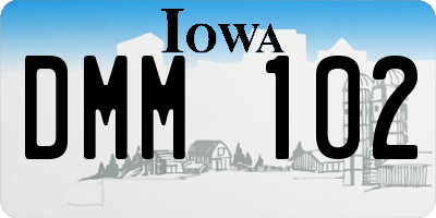 IA license plate DMM102