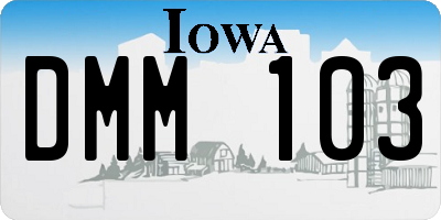 IA license plate DMM103