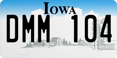 IA license plate DMM104