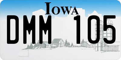 IA license plate DMM105